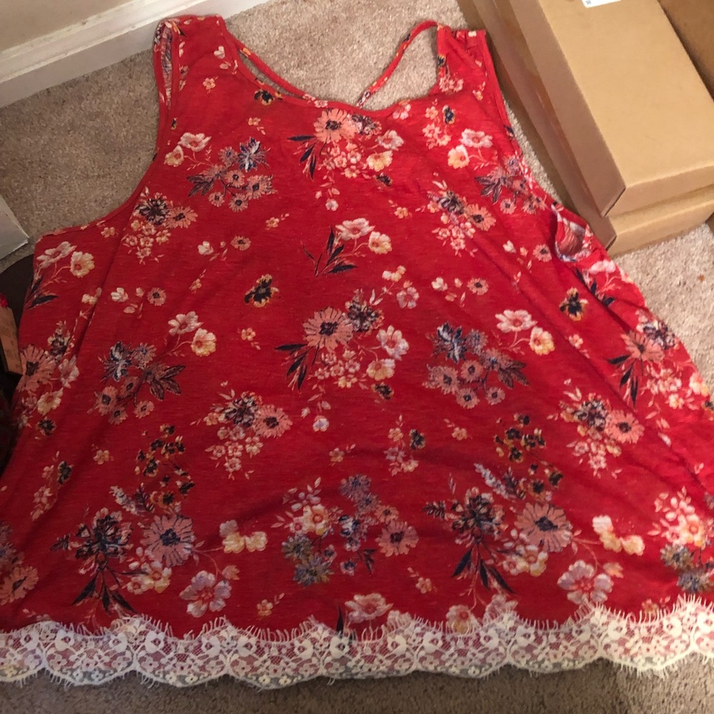 Red Floral top from target